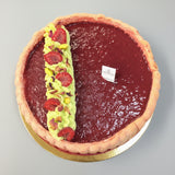 Charlotte rose framboise pistache pâtisserie DesLysGourmands Béthune